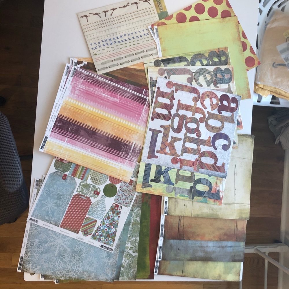 Lot of 44 Basic Grey Scrapbook Paper Tags Letters